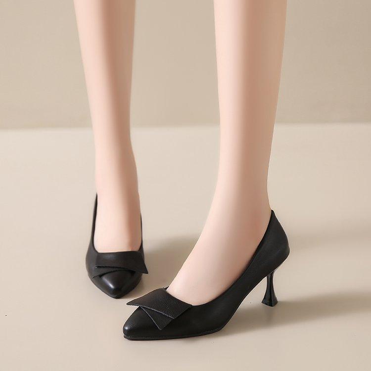 High Heels Women's Spring and Autumn Pointed Toe Pumps Stiletto Heels Black Professional Work Women's Shoes