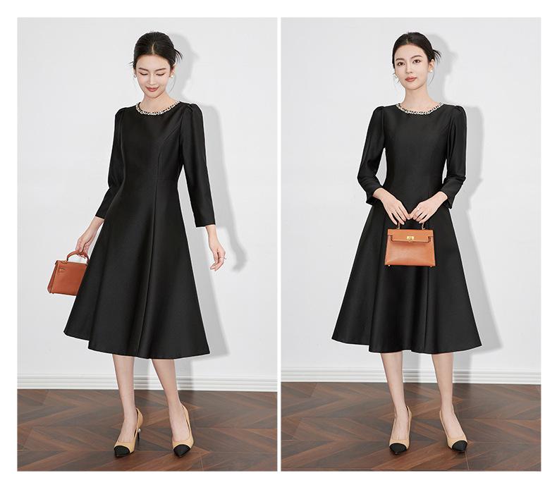 Elegant A-Line Evening Dress with Nail Beading and High-End Luster for Women