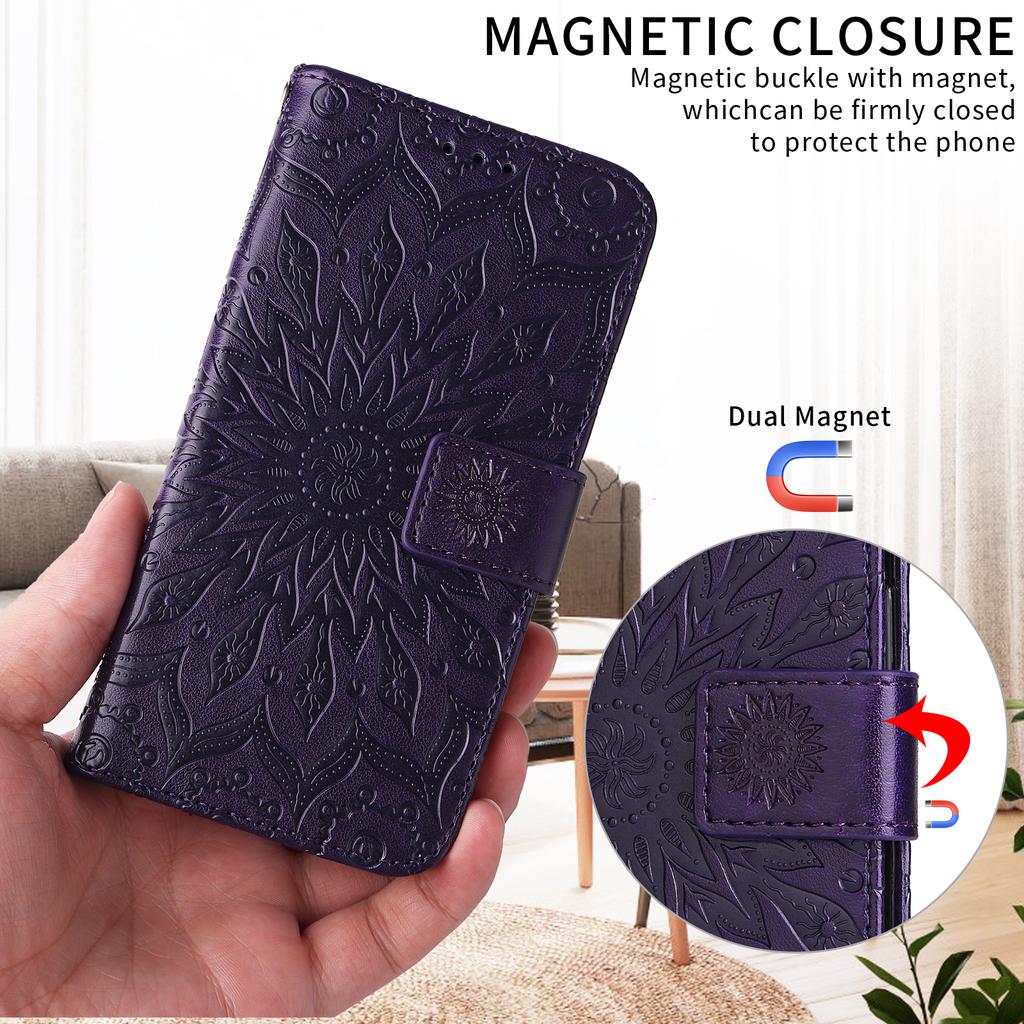 For Honor 400 Pro 5G (Global) Leather Wallet Case Sunflower Imprinted Phone Cover