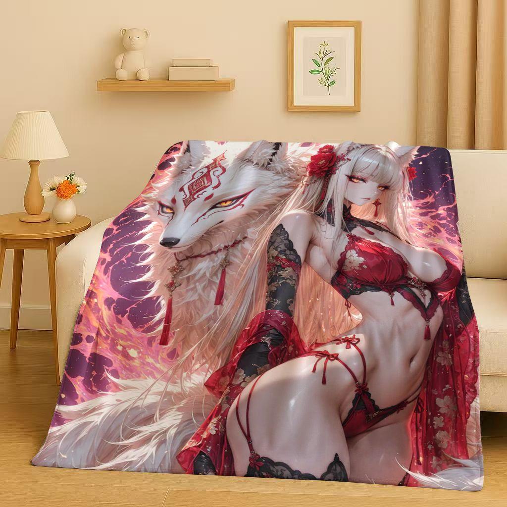 26 Style Sexy Bikini Girls Cartoon Anime Characters Flannel Blanket,Soft Plush Throw for Home Bedroom Bed Sofa Cover Trave Gift