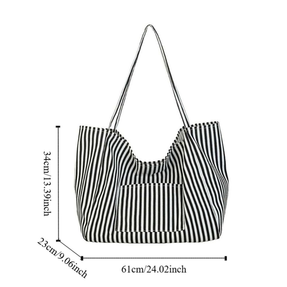 Simple Striped Shoulder Bag Lightweight Shopping Bag New Striped Tote Bags  for Women