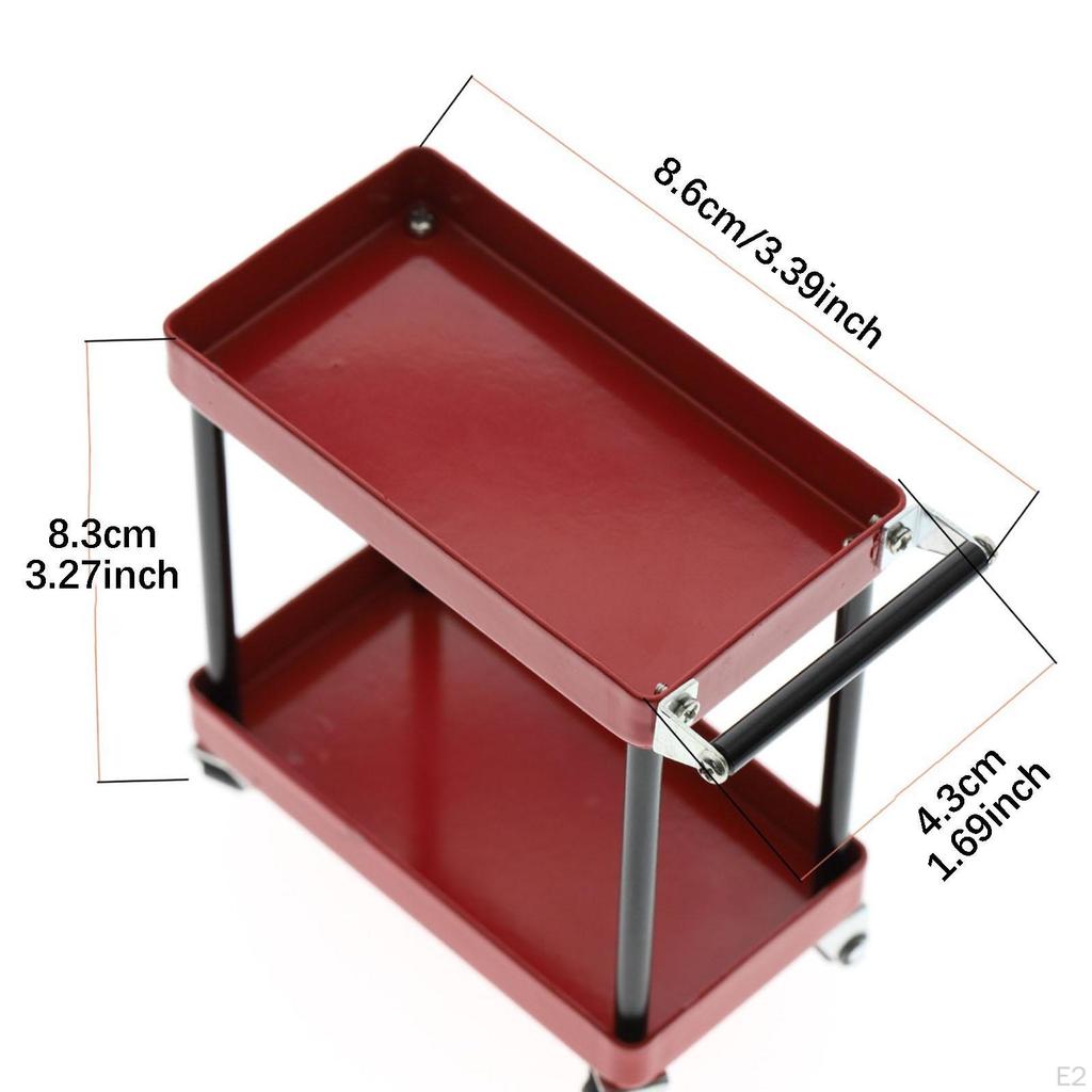 RC Tools Trolley Cars Accessory Toys Tool Rack Cart Double Layer for Vehicle Maintenance Scene Car