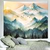 Delur Mountain Tapestry Boho Moon Stars Starry Night Tapestry Wall Hanging Forest Tree Nature Landscape Psychedelic Headboard Fo