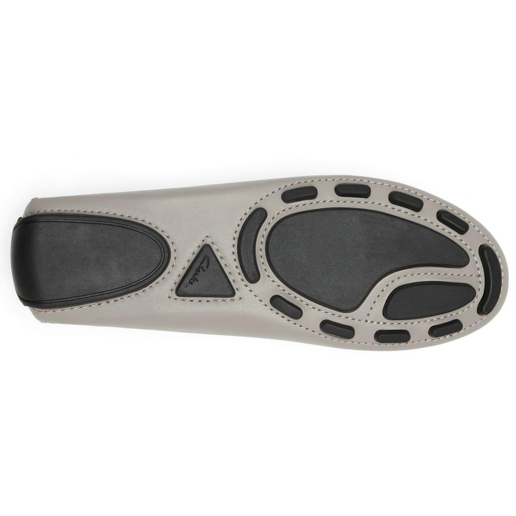 Clarks Leather Fashion British Retro Casual Slip-On Loafers Women Loafers Gray 261781434