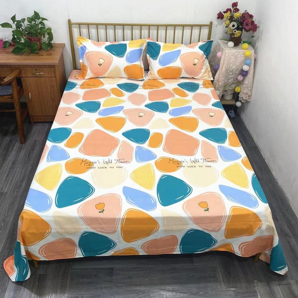 Soft and Skin-friendly Single Print Duvet Cover & Brushed Bed Sheet - 1.5 Meter