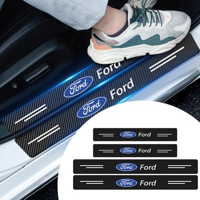 Car Styling Carbon Fiber Car Threshold Protection Sticker Auto Accessories Fiesta Ranger Focus Kuga MAX Transit Mondeo Esco