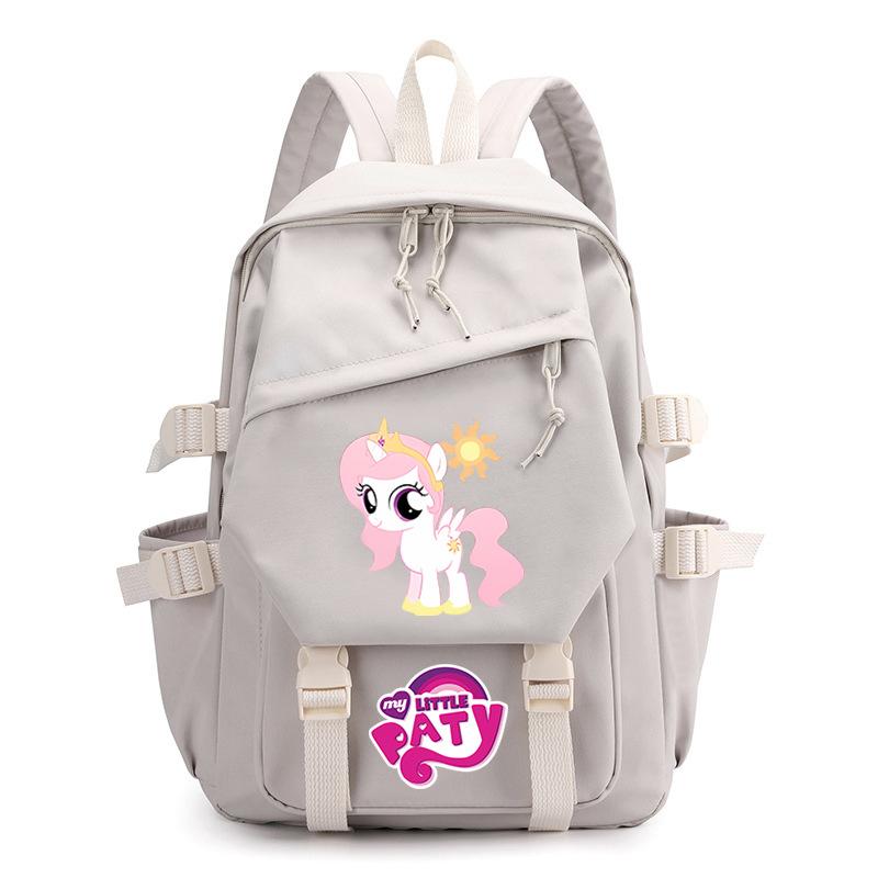 Pony Poly Rainbow Pony Printed Student School Bag Large Capacity Primary And Secondary School Student School Bag Children'S Backpack