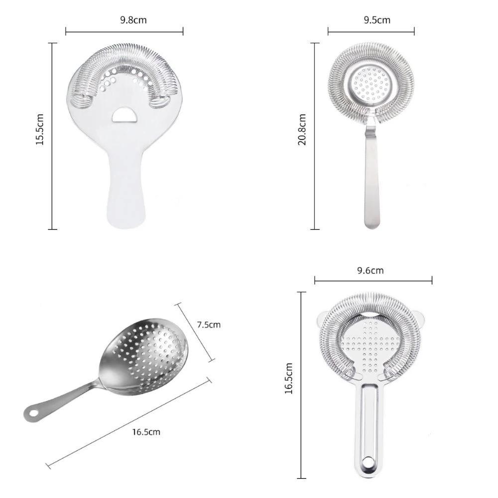 Silver Bar Strainer Stainless Steel Hawthorne Strainer Mixed Drink Cocktail Strainer  Home Bar Use