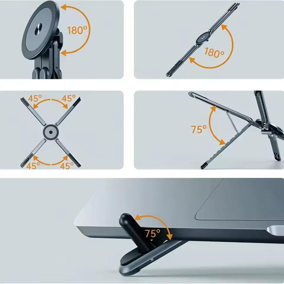 1 in 1 Foldable Magnetic Phone Holder Selfie Stick Tripod Stand for iPhone Samsung iPad Tablet Laptop Desktop Portable Use Stand