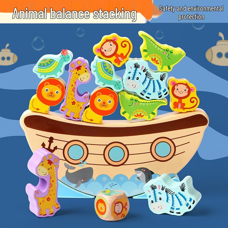 Animal Balance Stacking Blocks: Educational Domino Toy for Children