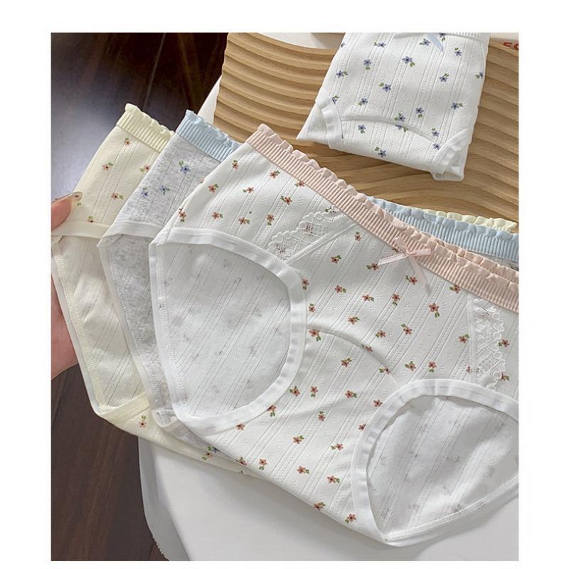 Women Mid Waist Pure Cotton Antibacterial Extended Crotch Plus Size Underwear