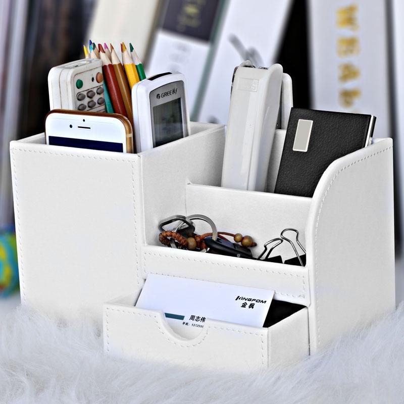 Double Desktop Pen Holder Stationery Holder Pencil Cosmetics Organizer for Desk Office School Storage Case Accessories