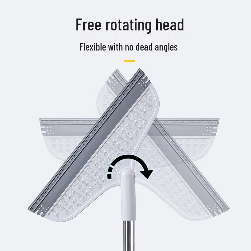 Black Magic Broom: Dual-Use Non-Stick Hair & Water Sweeping Scraper with Dustpan