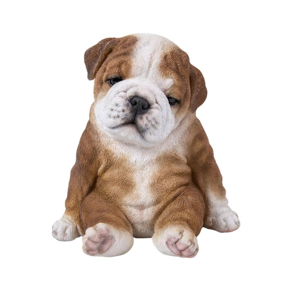 Woovia Sitting Napping Bulldog x x cm Doll Figure Ornament Animal Garden Decoration Dog H17127 (Small) 16.2 16.2 17.5