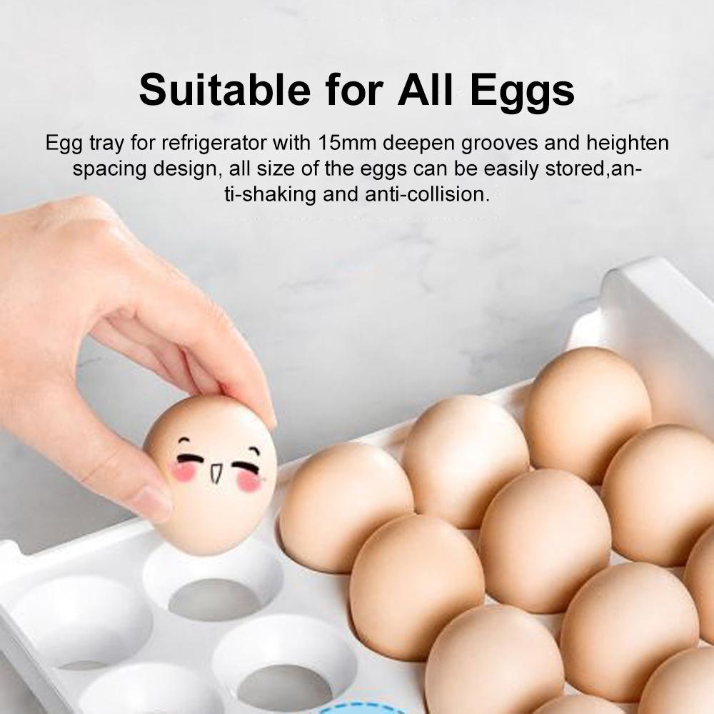 Velkokapacitní držák na vejce do chladničky Organizér na vejce s víkem a rukojetí do chladničky 2 balení průhledné