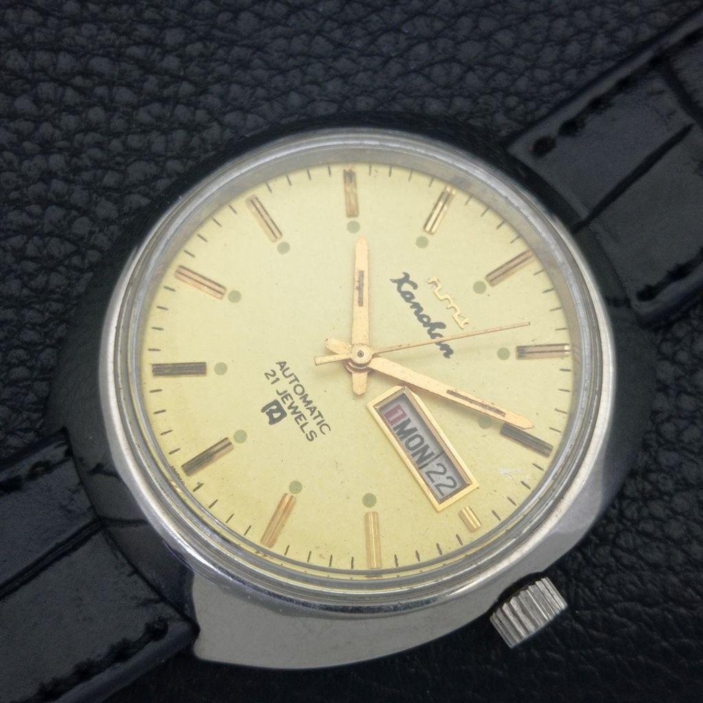 HMT KANCHAN AUTOMATIC VINTAGE 6501 INDISCHE HERRENUHR MIT GOLDENEM ZIFFERBLATT a703266-1