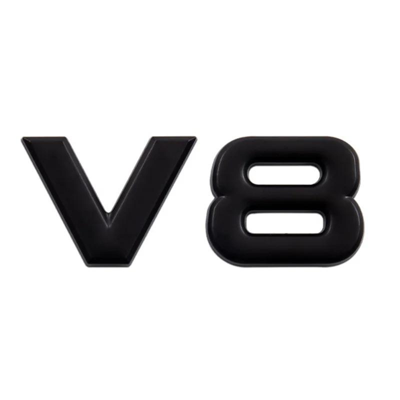 3D Metal V6 V8 Logo Car Emblem Badge Decals Sticker For Toyota FJ Land Cruiser Highlander JEEP Wrangler Fender Trunk Accessories