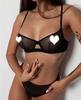 Leopard Print French Lingerie Mesh Set with Underwire