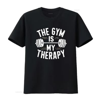 The Gym Is My Therapy T Shirt Workout Motivation Strong Mind Weightlifting Fitness Perfect for Enthusiasts Vintage Washed