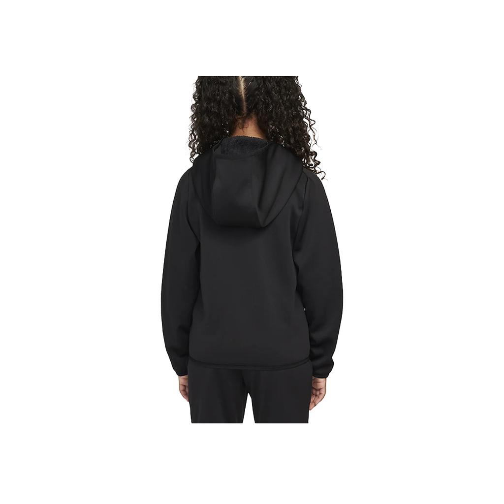 Nike Therma-Fit Logo Warm Training Hoodie Kids Hoodies Black White FZ5323-010