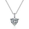 1 Carat Heart Shape Moissanite Necklace Women D Color Minimalist Love Pendant Chain