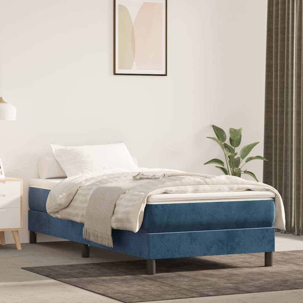 Pocket Spring Mattress for Children Medium Firmness Blue 80 x 160 cm Velvet