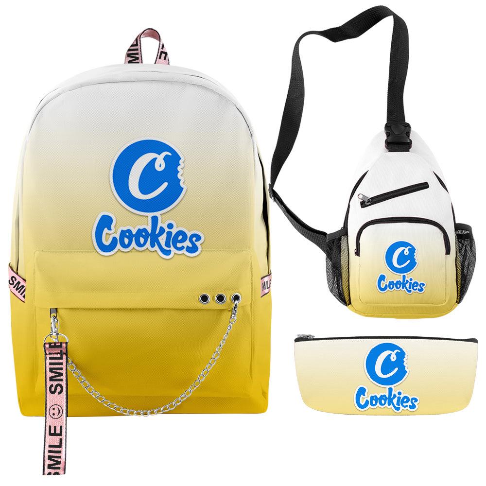 Cook 3D Digital Color Printing Set Oxford Cloth Waterproof Backpack Student Bag