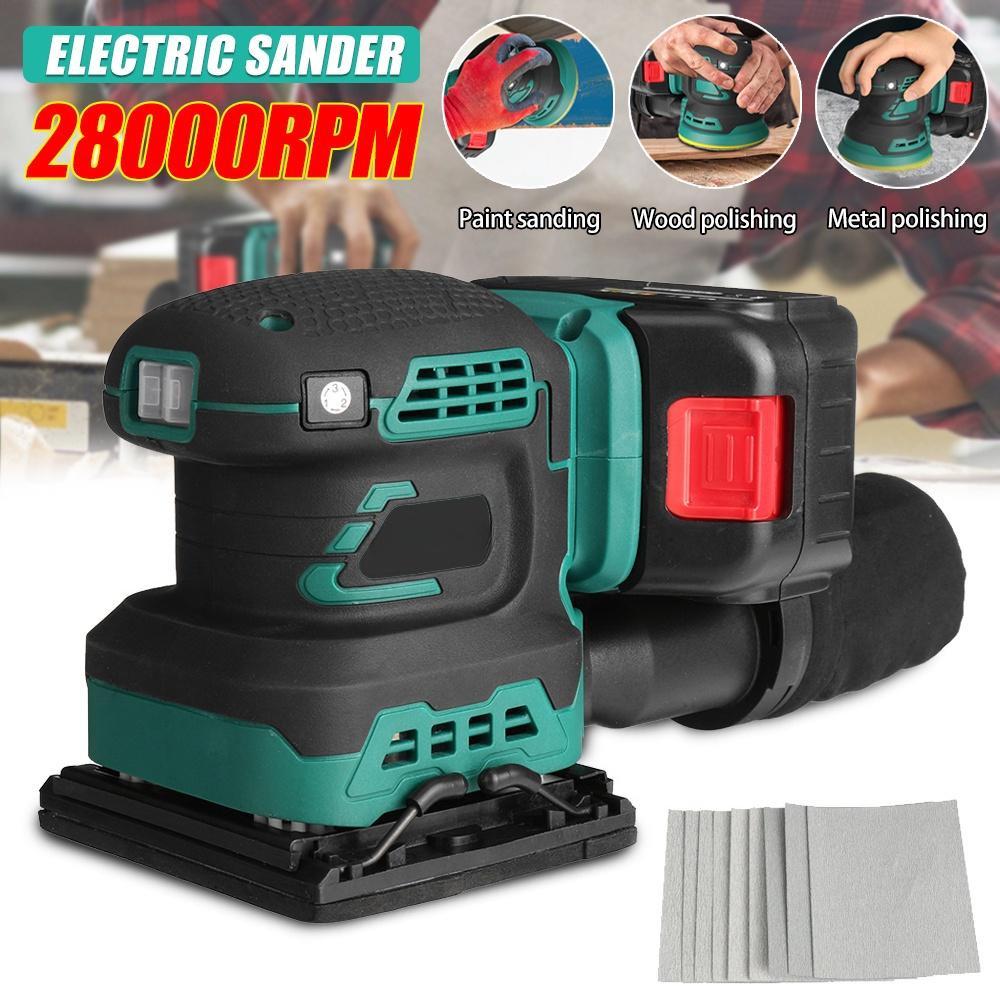 Wood Grinder Polishing Grinding Machine Cordless Rechargable Random Orbital Electric Sander With Sandpaper
