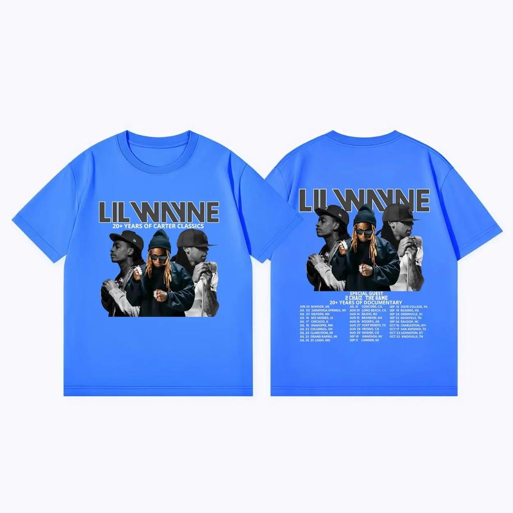Summer Casual Fashion Loose T-shirt Rapper Lil Wayne Tour 2026 Graphic T Shirts Unisex Women Hip Hop Vintage Short Sleeve T-shirts