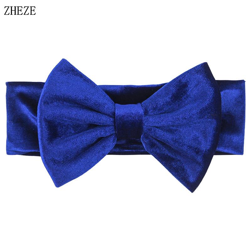 Baby Soft 5" Hair Bow Headband Kids Girls Velvet Headwrap Turband Toddler Photo Pro DIY Hair Accessories