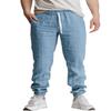 Mode Neue Herren Freizeithose Baumwolle Leinen Grenzüberschreitend Neu Einfarbig Kordelzug Sport Freizeit Atmungsaktiv Kordelzug Hose