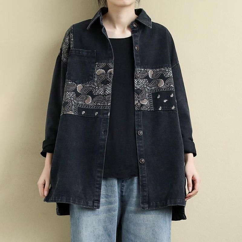 Coat for Women Cotton Autumn Winter Casual Oversize Double Layer Denim Jacket