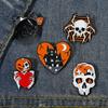 Premium Halloween Metal Badge Spider Skeleton Brooch Fashion Accessory For Costumes