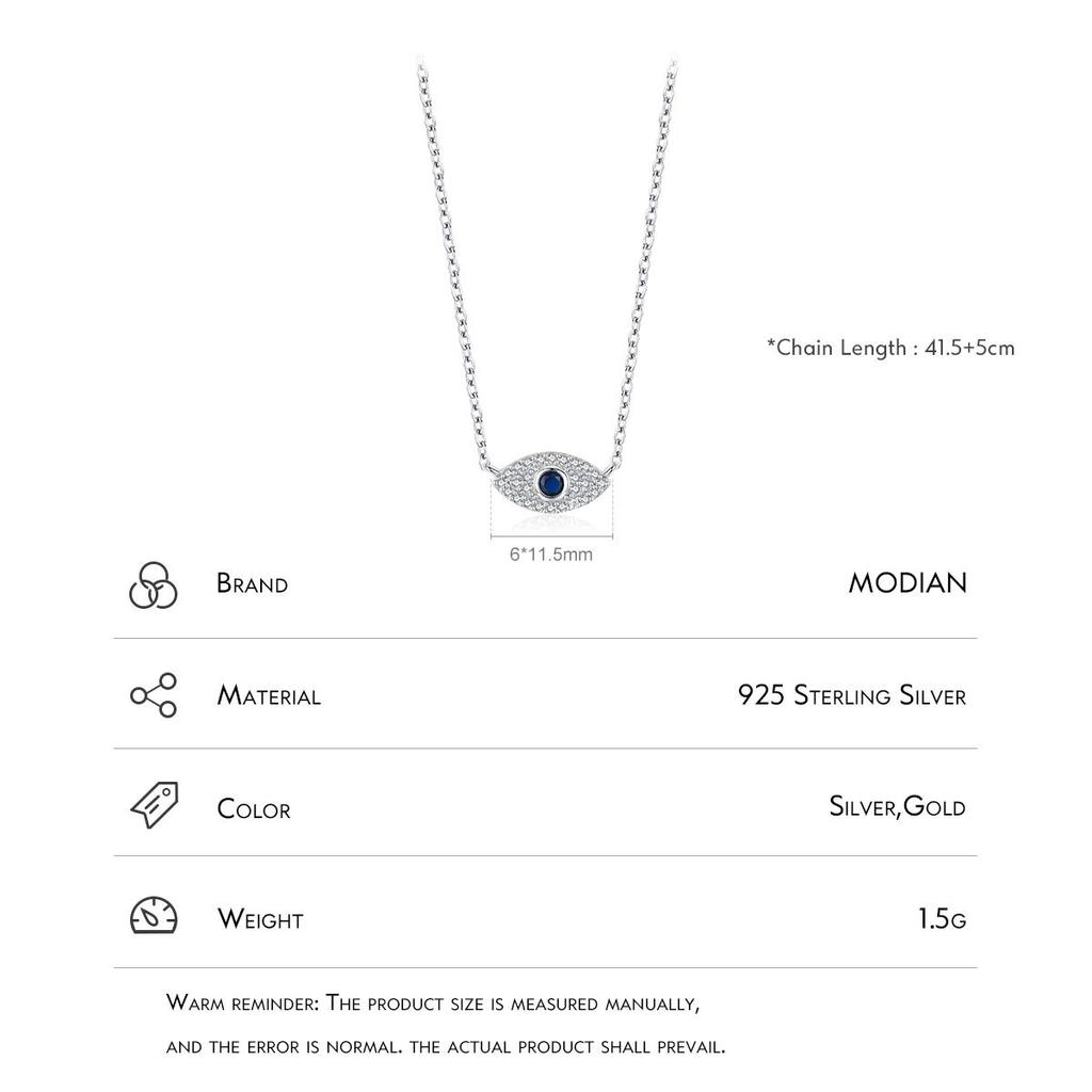 MODIAN 925 Sterling Silver Mysterious Blue Eyes Pendant Necklace Clavicle Chain Link For Women Party Fine Jewelry Birthday Gift