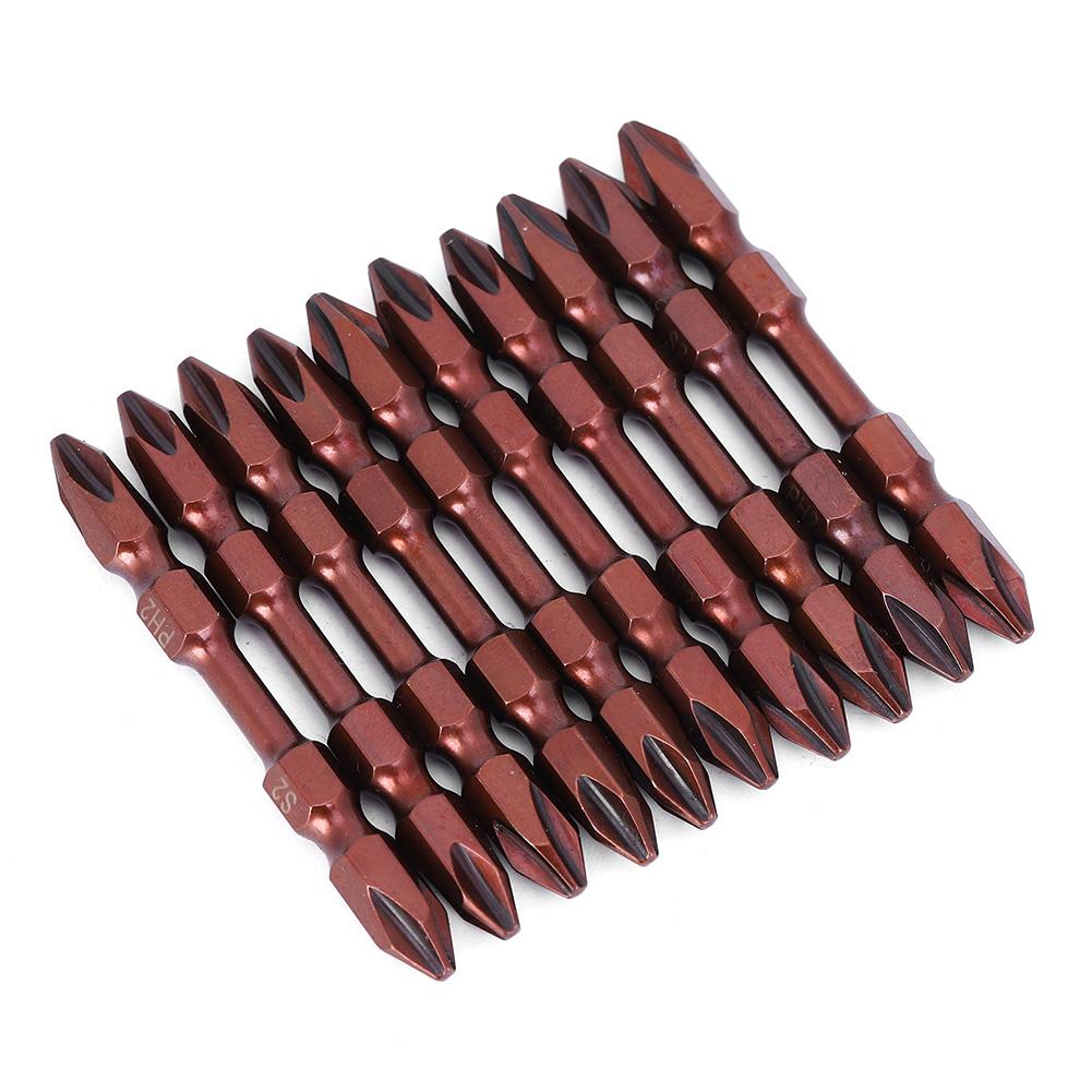 10Pcs Double End   Screwdriver Bit     Alloy Steel Magnetic Hand Tool 65mm