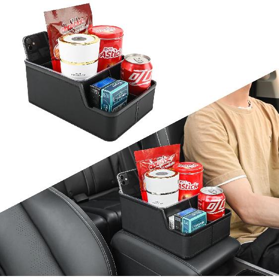 Car Storage Organizer Between Seats,Center Console Armrest Storage Box Back Seat Organizer with Small Compartment Car Interior Storage Box,Cup Holder