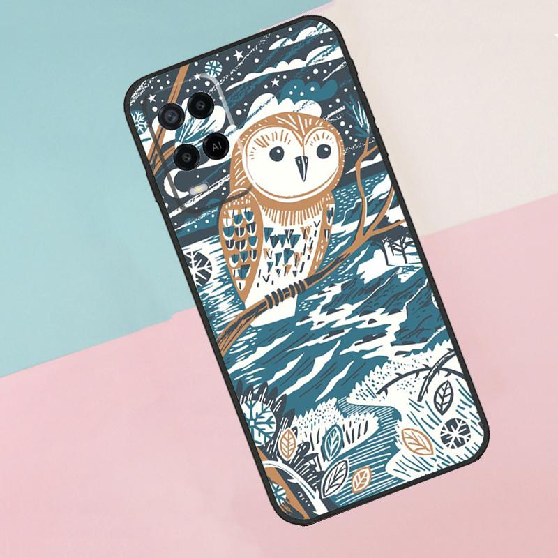 Cute Owl Cartoon For Oppo A74 A94 A54 A80 A78 A98 A40 A60 A18 A38 A58 A15 A17 A77 A57S A16 A76 A96 Phone Case