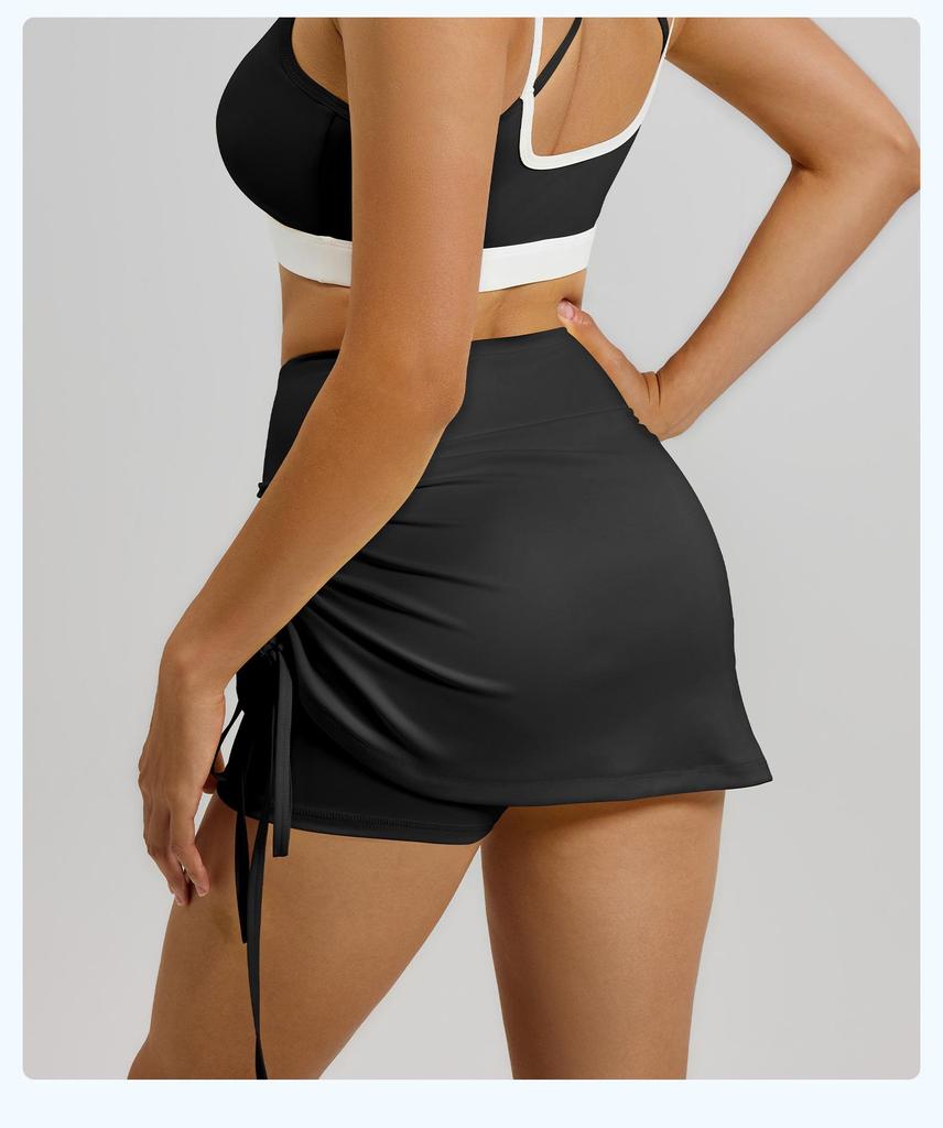 Damen High-Waist Sportrock mit Rüschen und Anti-Exposure Yoga-Shorts - Dehnbar, Atmungsaktiv, Neue Sommerkollektion