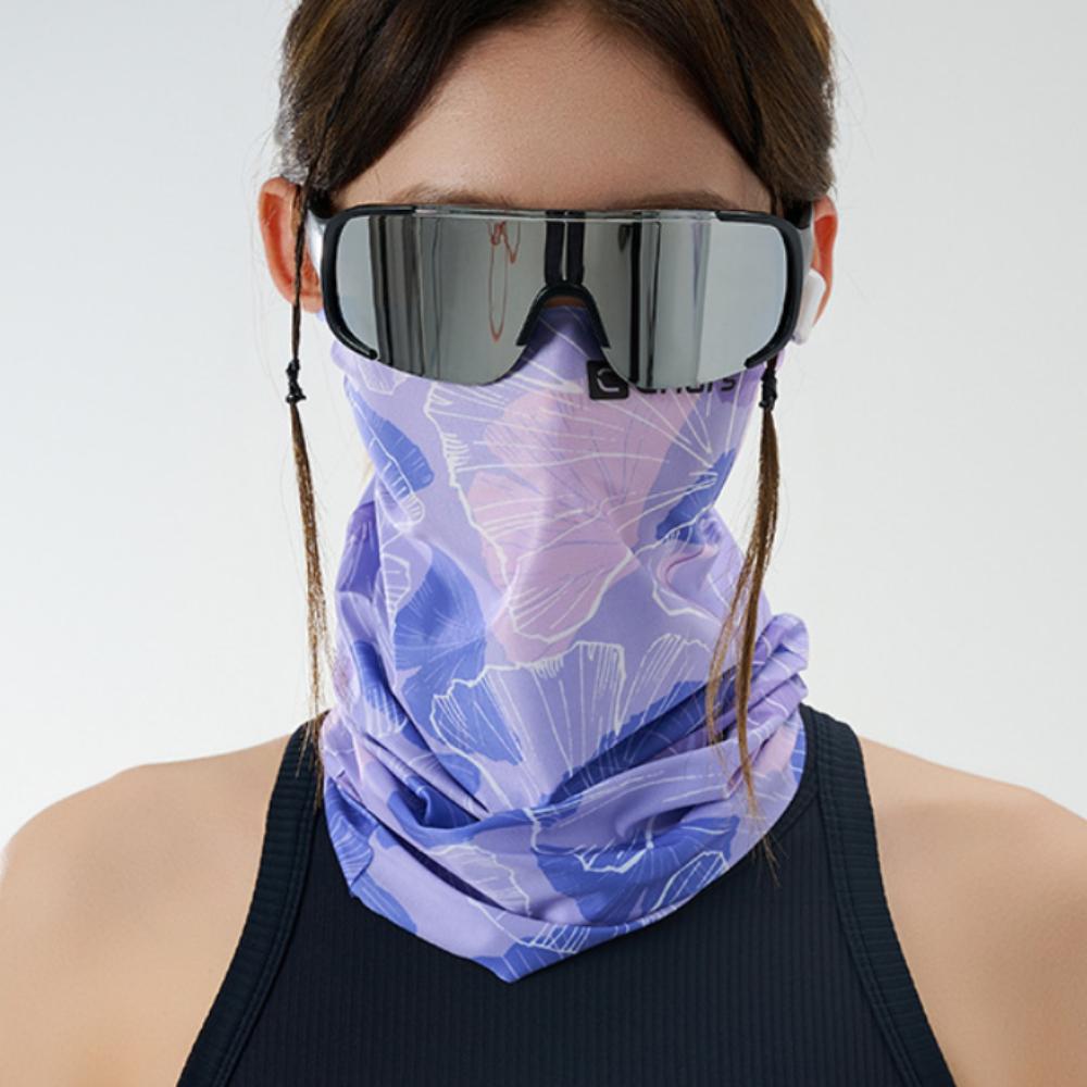 Ice Silk Sunscreen Face Mask Natural Scene Sun Protection Face Cover Riding Mask  Gardening