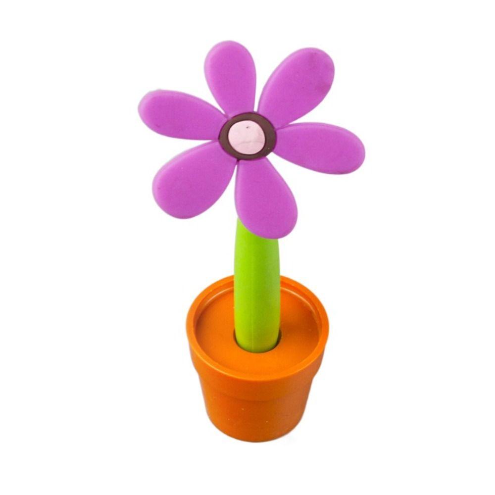 Cartoon Writing Signing Pen Soft rubber Sunflower Ballpoint Pen Sunflower Bonsai Ballpoint Pen