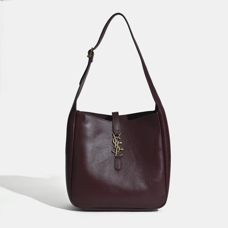 

Роскошная кожаная сумка-тоут из коровьей кожи: Просторная, Универсальная Сумка на Одно Плечо вино красного