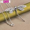 925 Sterling Silver Big Dragonfly hänge halsband smycken