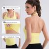 Canotta sportiva da yoga da donna con scollo all'americana e imbottitura