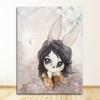 Picture Deer Rabbit Angle Wing Animal Abstract Sweet Living Room Home Decor Poster Print Nordic Canvas Painting Girl Bedoom Wall