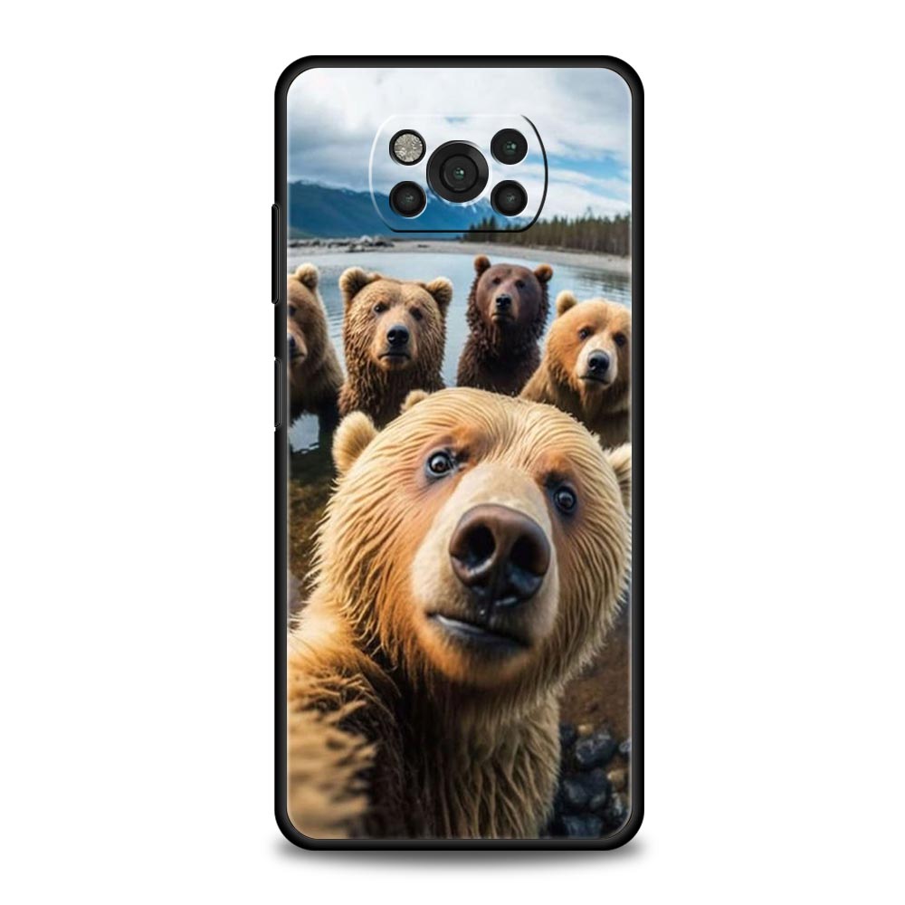 Animal selfie art Phone Case For For Xiaomi Poco X6 X5 Pro X4 X3 NFC F5 Pro F4 F3 GT M5 M4 Pro 5G M3 C51 C50 C55 Soft Cover