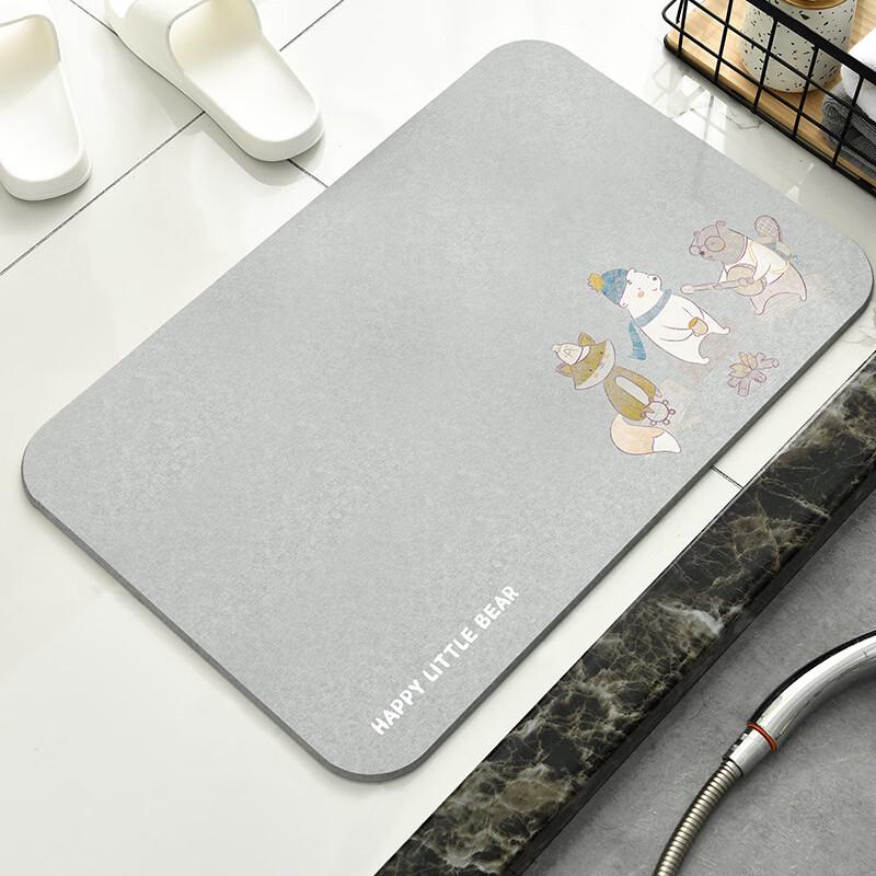OEING Diatomaceous Earth Cute Bear Bathroom Mat