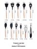 19-Piece Wooden Handle Silicone Kitchen Utensil Set with Spatulas, Spoons, Storage Bucket, and Knife Set