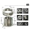 304 Stainless Steel Pipe Fitting Bulkhead Water Tank Connector Adapter Inner and Outer Wire Water Tank Joint
