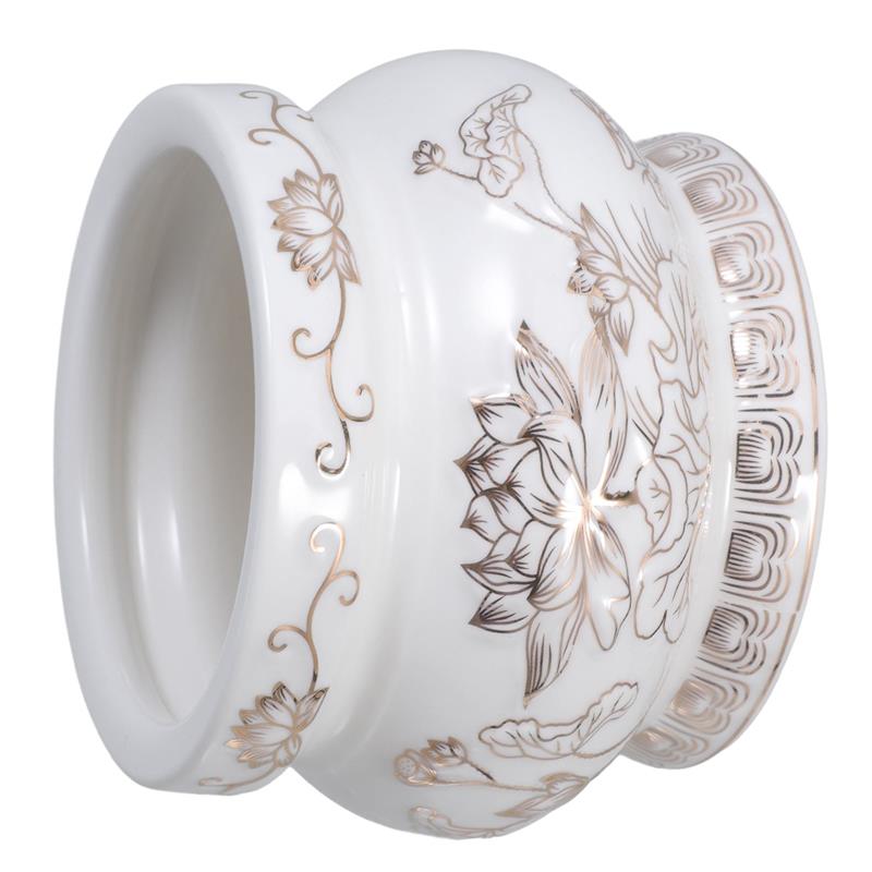 

White Ceramic Incense Burner Censer Decorative Lotus Bowl Premium Material Fragrance Products Home Decor Garden
