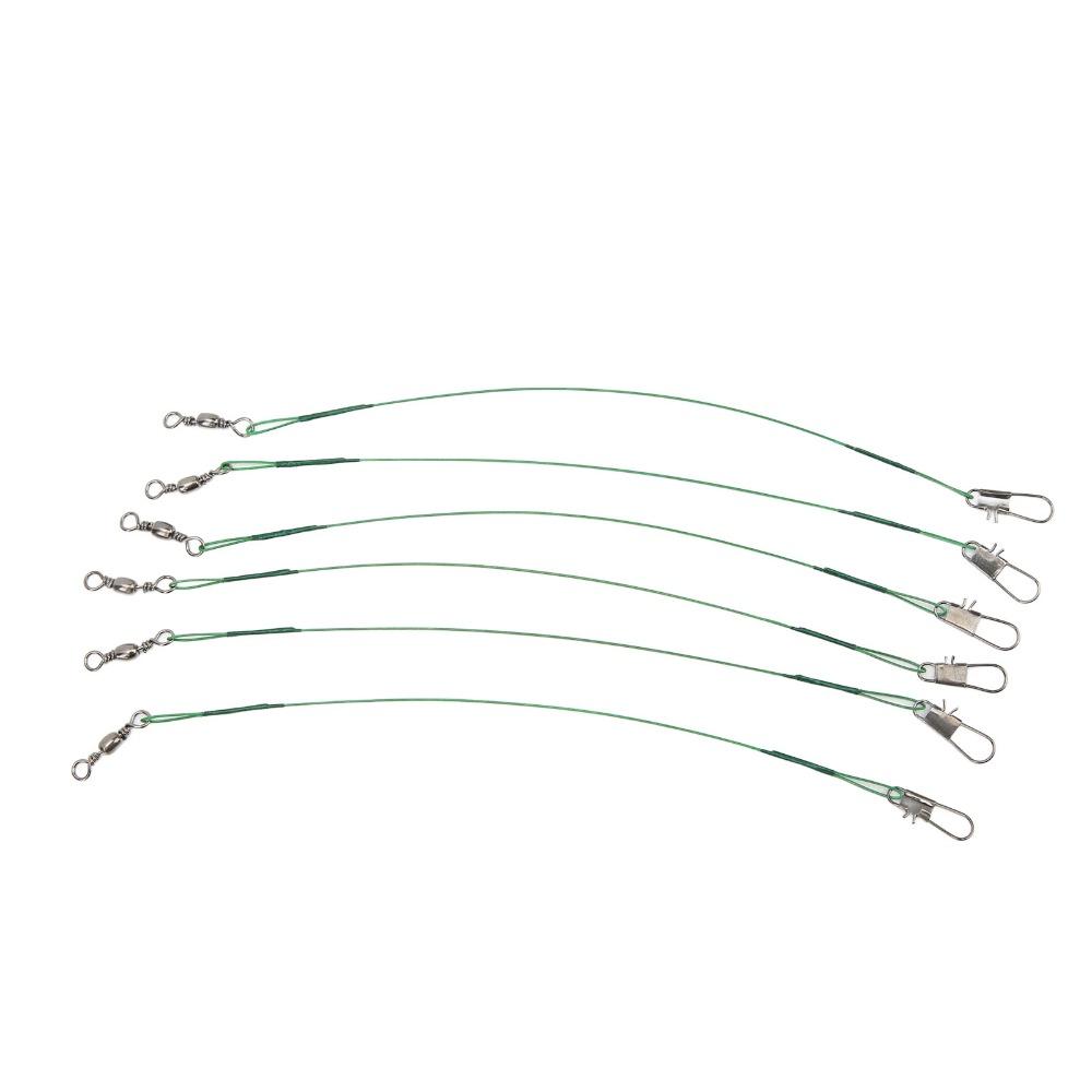 100PCS Steel Wire Leaders with Swivels Leader Wire Portable Fishing Wire Leaders Hook Connection